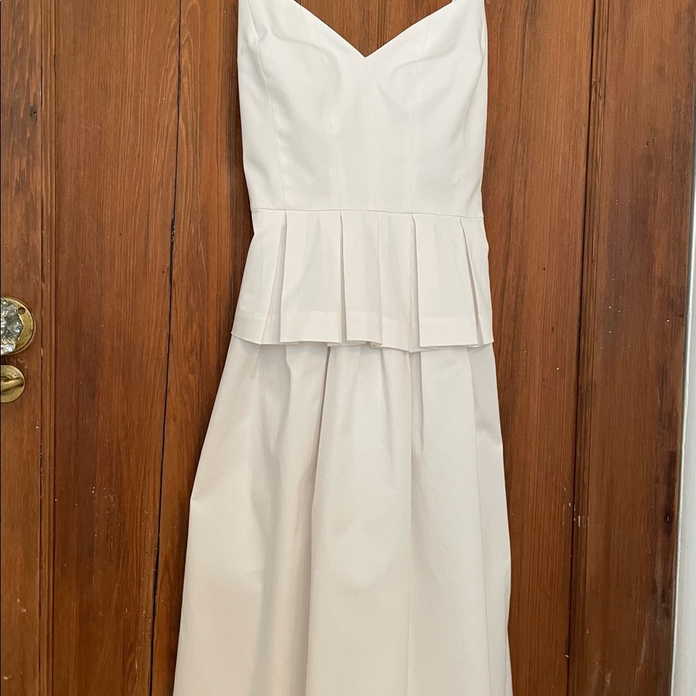 Elizabeth and James White dress pockets Crisp White